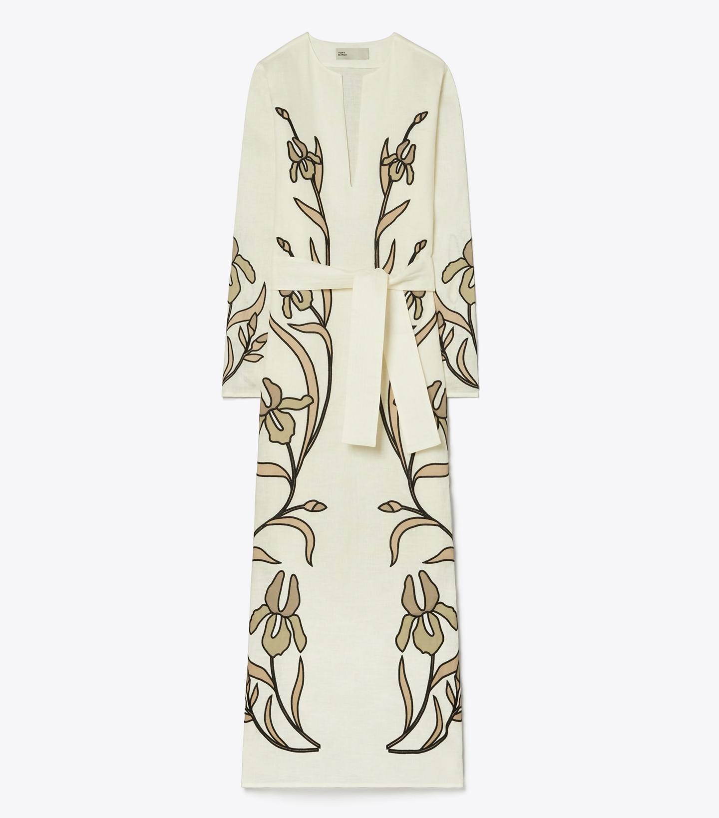 Appliqué Linen Caftan