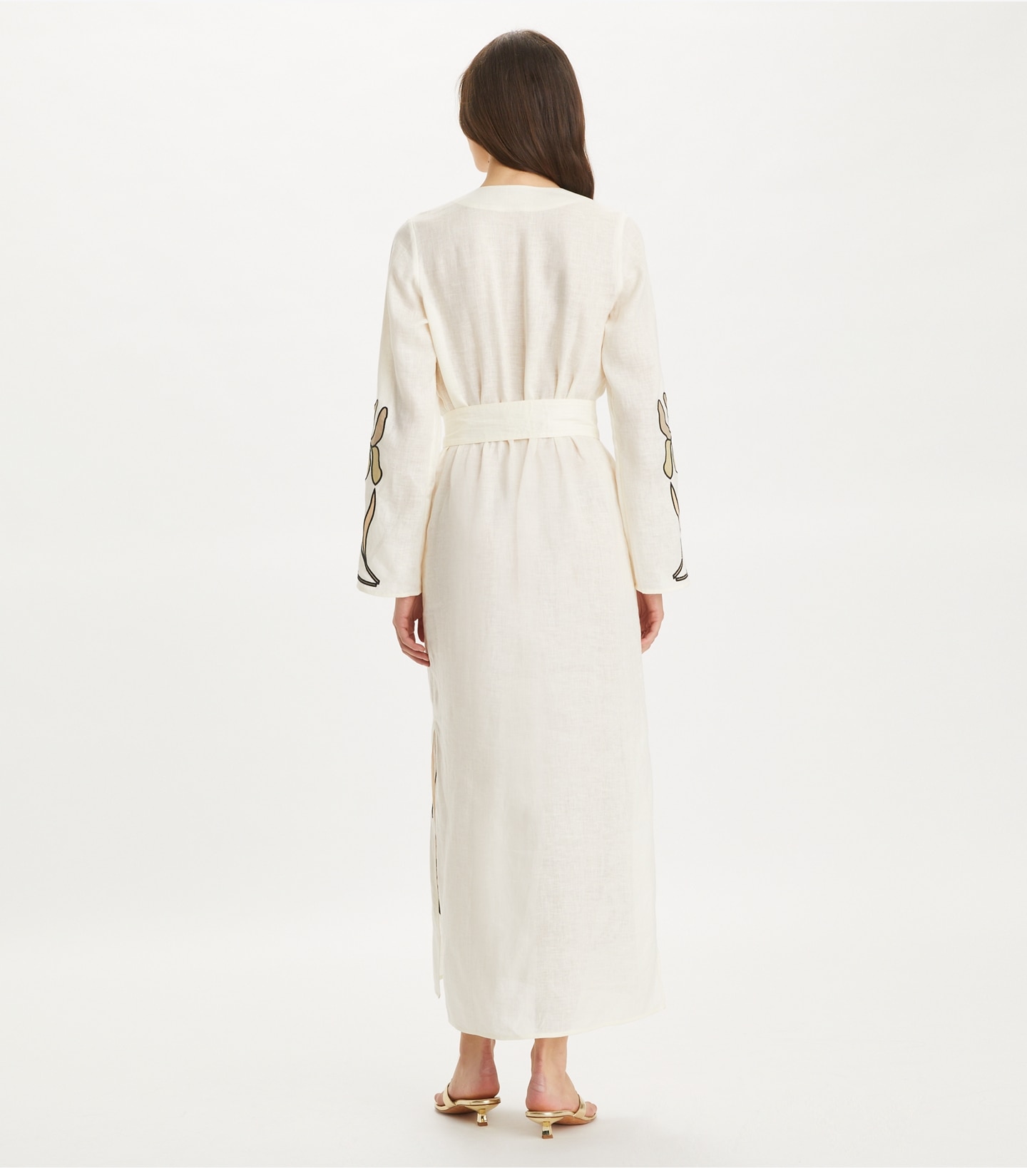 Appliqué Linen Caftan