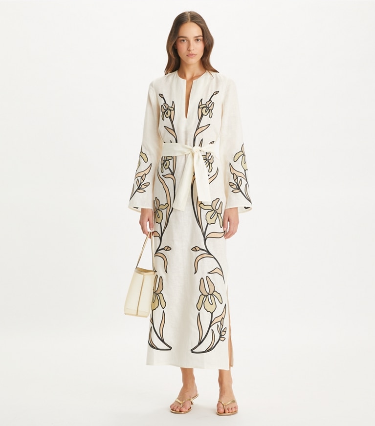 Appliqué Linen Caftan: Women's Designer Coverups | Tory Burch