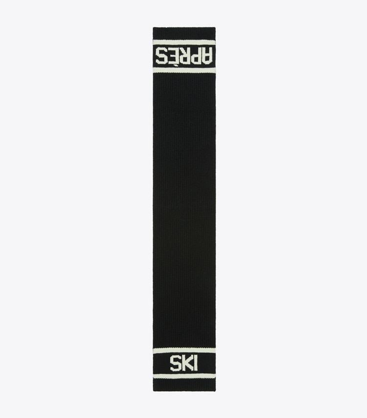 Tory Sport designer scarves Après Ski Scarf in Sport Black / French Cream overhead