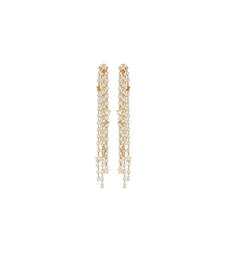 Tory Burch diseñador pendientes Aretes de doble cara con perlas Moondance en Tory Gold / Cream adicional