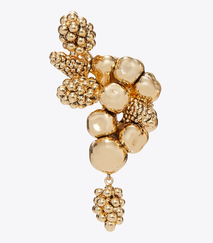 Tory Burch diseñador aretes Aros de frutas en Light Brass detalle