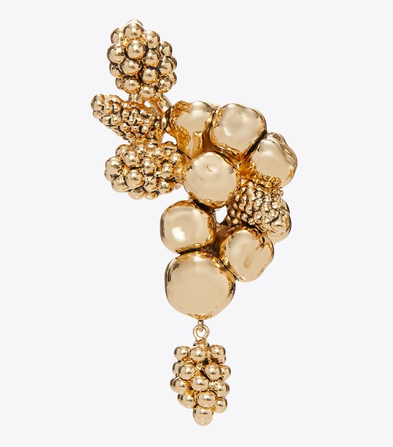 Tory Burch diseñador aretes Aros de frutas en Light Brass detalle