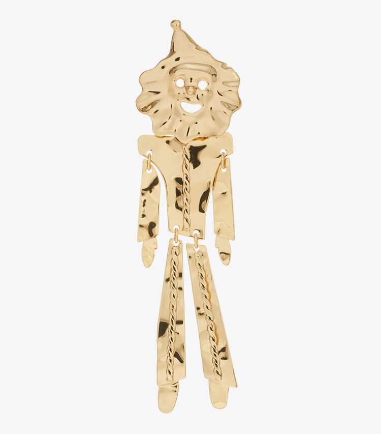 Tory Burch diseñador aretes Aros de payaso Runway en GOLD detalle