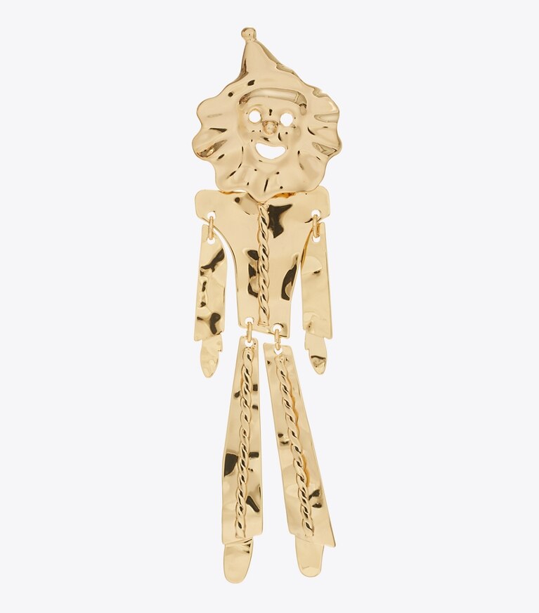 Tory Burch diseñador aretes Aros de payaso Runway en GOLD detalle
