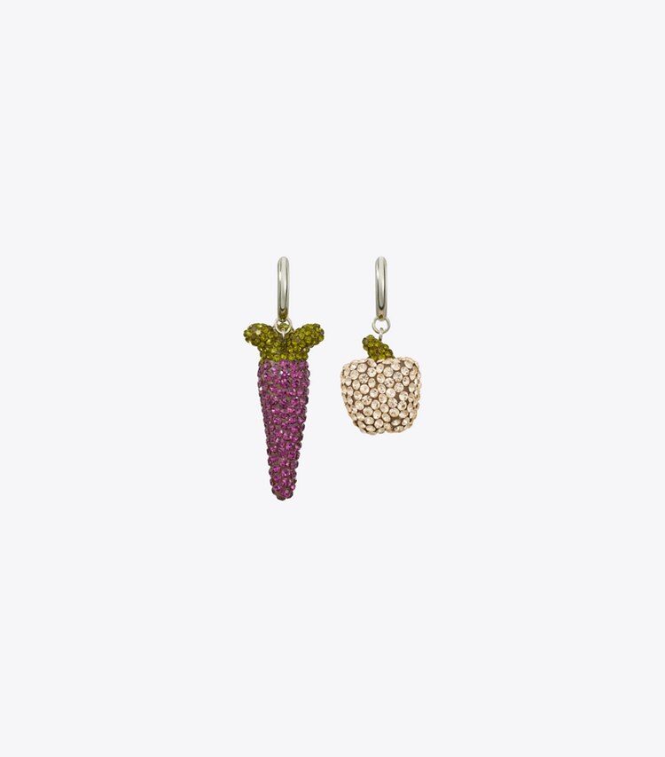 Tory Burch diseñador aretes Aros de verduras Curiosity en Pink / Purple detalle