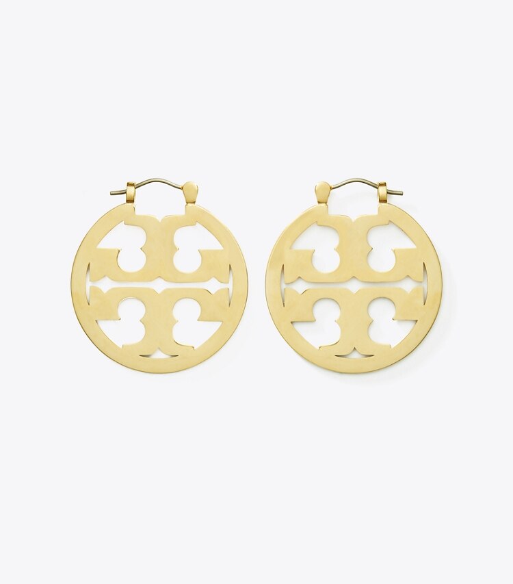 Tory Burch diseñador aretes Aros tipo argolla pequeños Icon en Tory Gold adicional