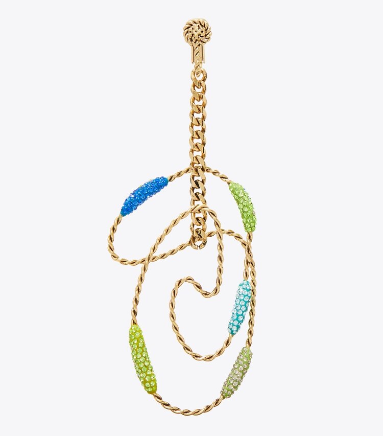 Tory Burch diseñador aretes Aros tipo argolla Runway Swirl en GOLD detalle