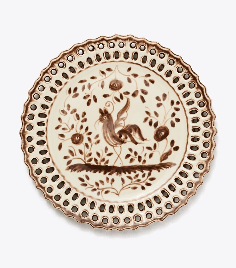 Tory Burch designer vaisselle Assiette à salade Oiseau, lot de 4 dans Brown de face
