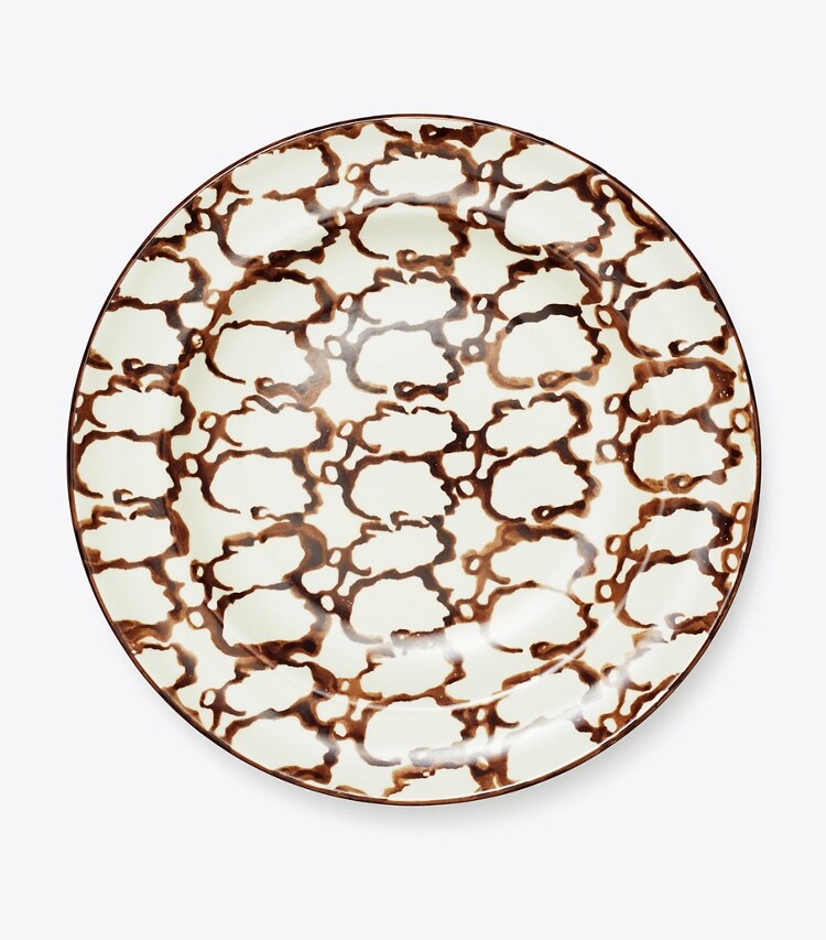 Tory Burch designer vaisselle Assiette creuse Spongeware, lot de 2 in Brown / Smoke front