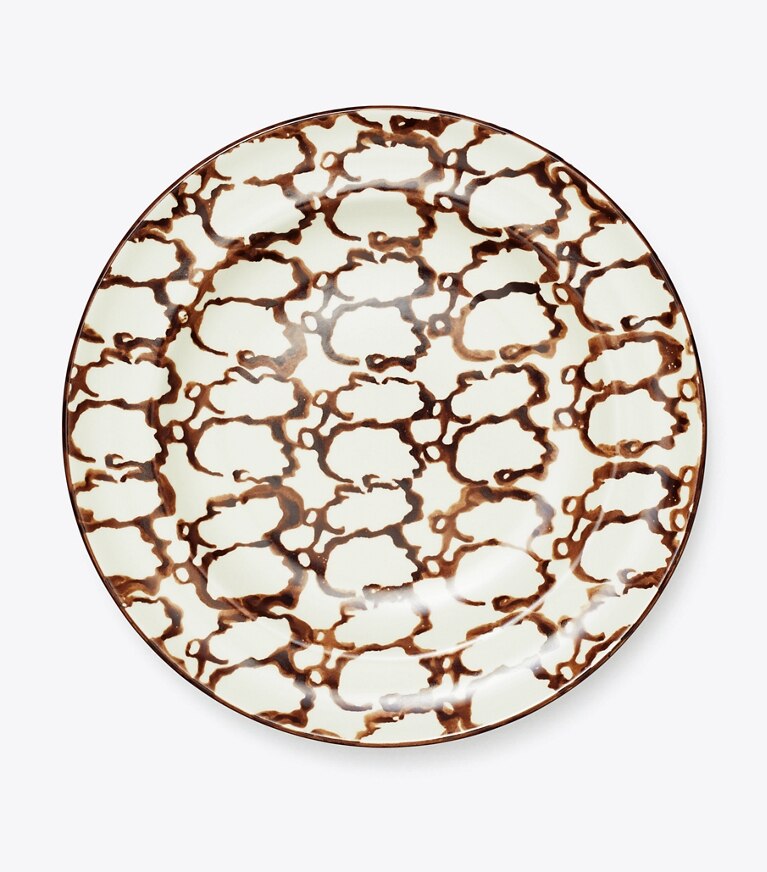 Tory Burch designer vaisselle Assiette creuse Spongeware, lot de 2 in Brown / Smoke front