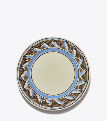 Tory Burch designer vaisselle Assiette Mochaware, lot de 2 dans BROWN / Blue de face