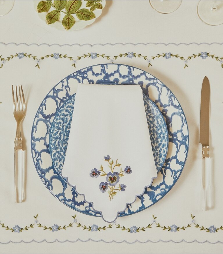 Tory Burch designer vaisselle Assiette plate collection Spongeware, lot de 2 dans Smoke Ring éditorial