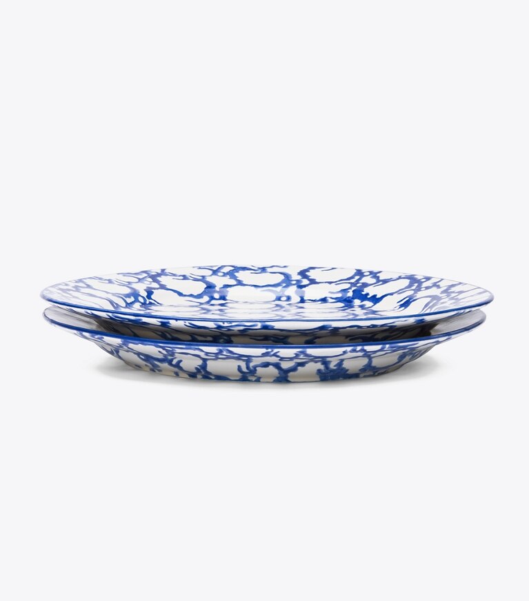 Tory Burch designer vaisselle Assiette plate collection Spongeware, lot de 2 dans Smoke Ring groupe