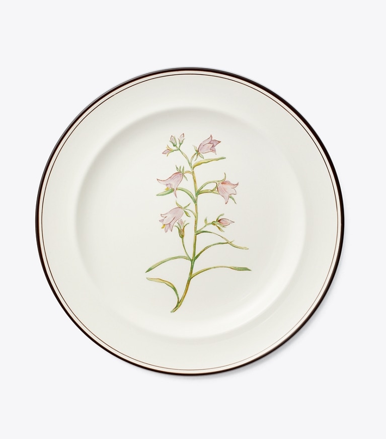 Tory Burch designer vaisselle Assiettes à salade, motif fleurs de lilas, lot de 4 dans White compactable et réversible
