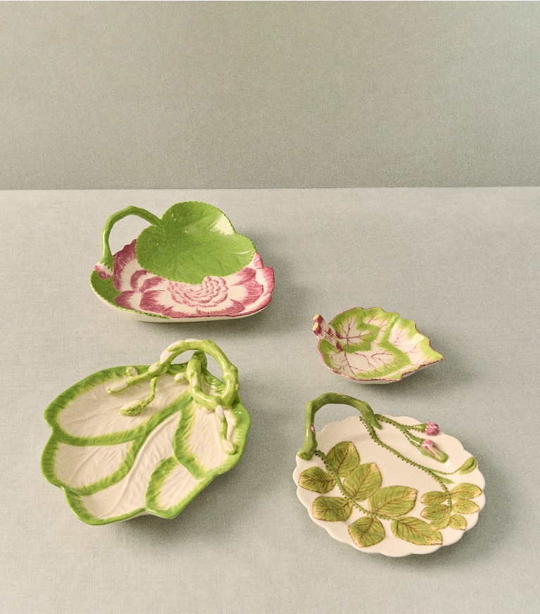 Tory Burch designer vaisselle Assiettes décoratives motif feuilles, lot de 4 dans Multi éditorial