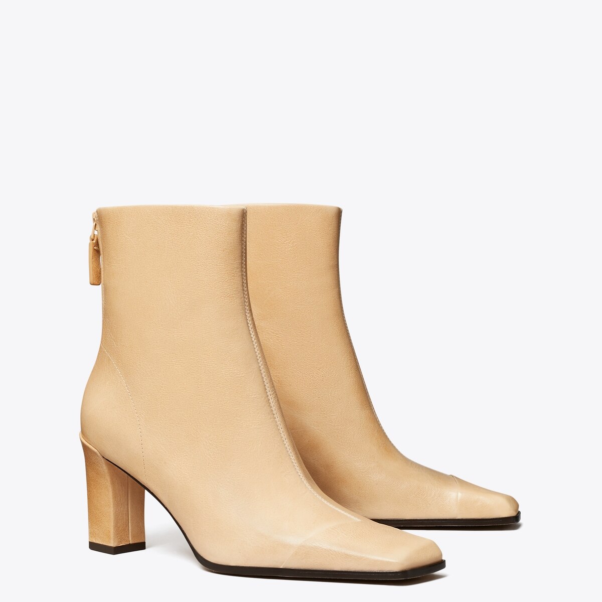 Asymmetric Cap-Toe Ankle Boot