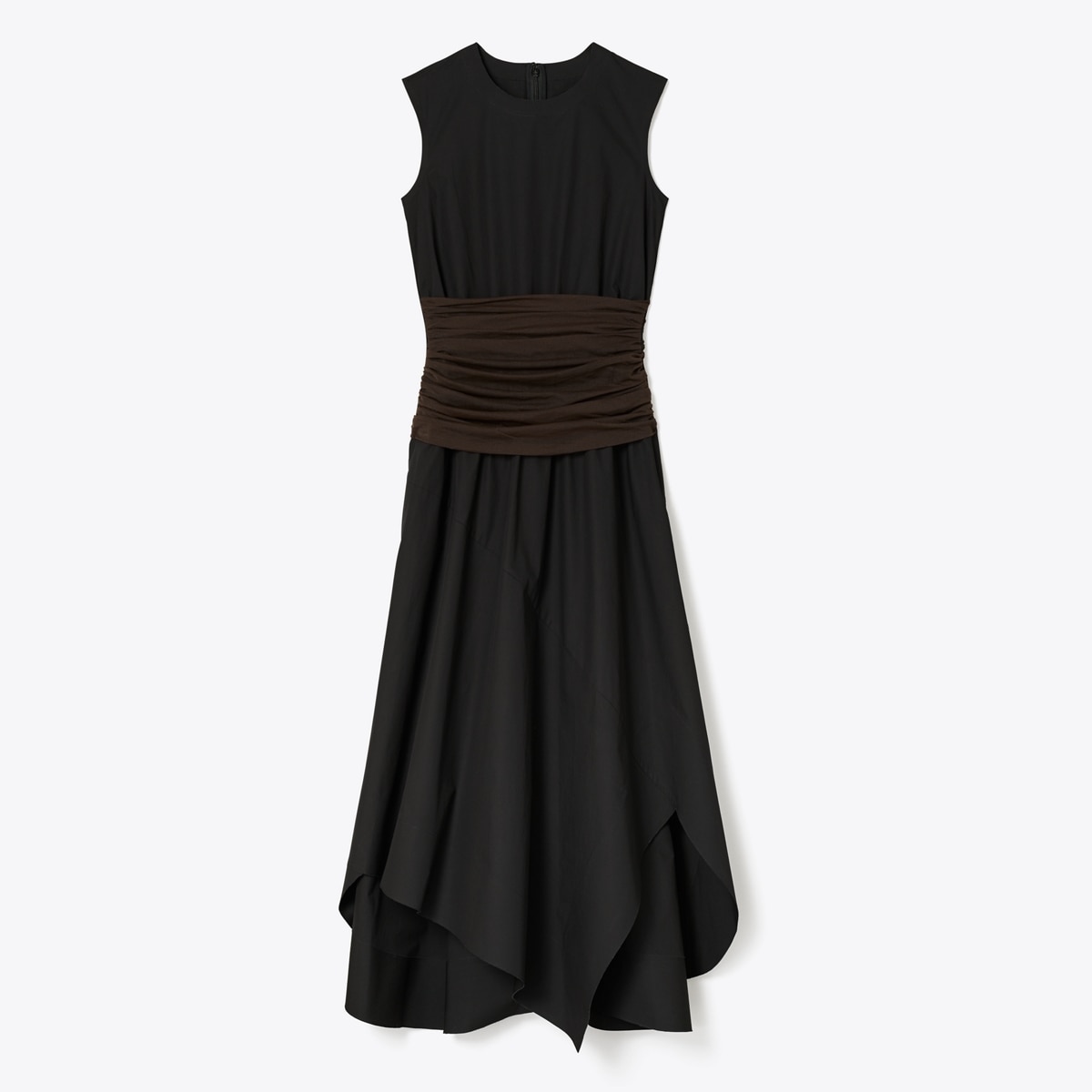 asymmetric cotton dress Long Popover Dress With Beaded Shoulder Detail and Asymmetric Overlay –  S.L. Fashions main image 0