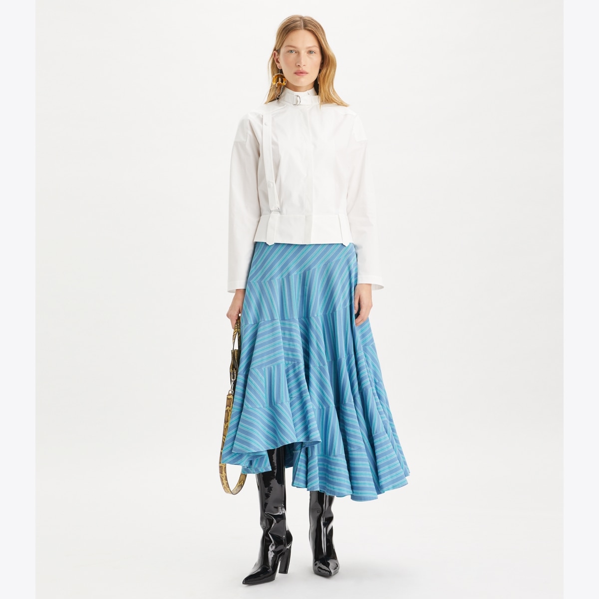 スカート TORY BURCH Women Skirts 169354417 Blue Tory Sport Tory Burch Pleaded Tennis Skirt Blue Gingham Size