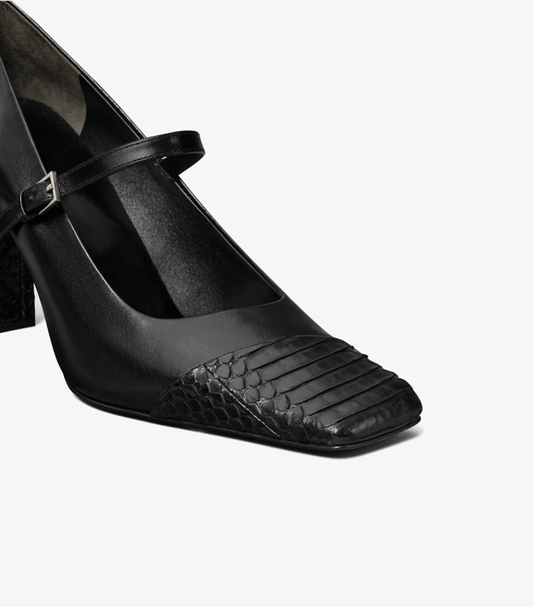 Tory Burch designer heels Asymmetric Mary Jane Pump in PERFECT BLACK / PERFECT BLACK detail