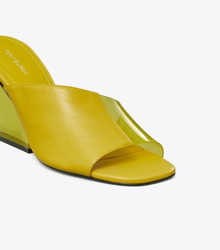 Tory Burch designer サンダル アシンメトリー ヒール ミュールサンダル  in BERGAMOT angle