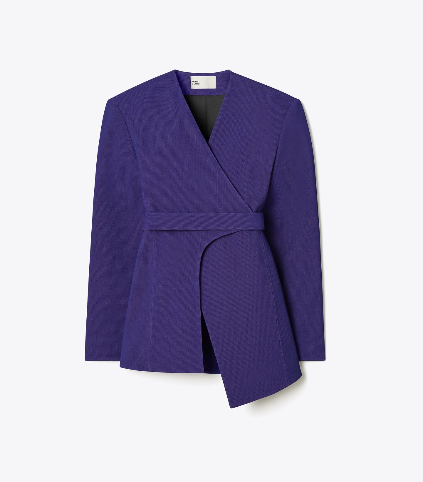 Asymmetrical Piqué Wrap Jacket