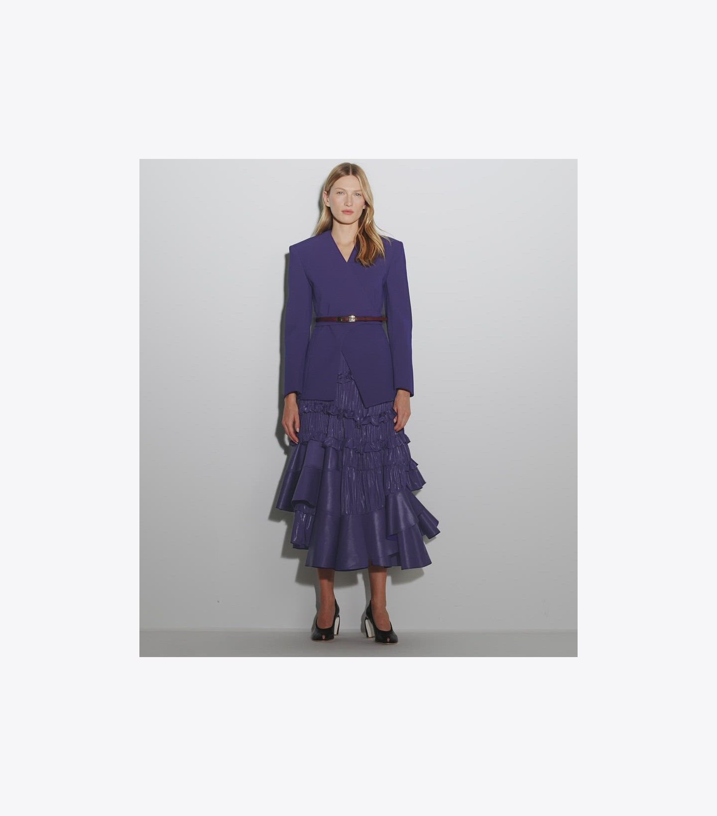 Asymmetrical Piqué Wrap Jacket