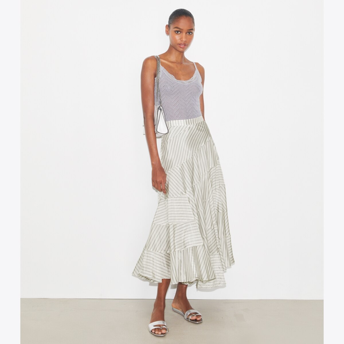 Asymmetrical Viscose Skirt: Women's Designer Bottoms | Tory