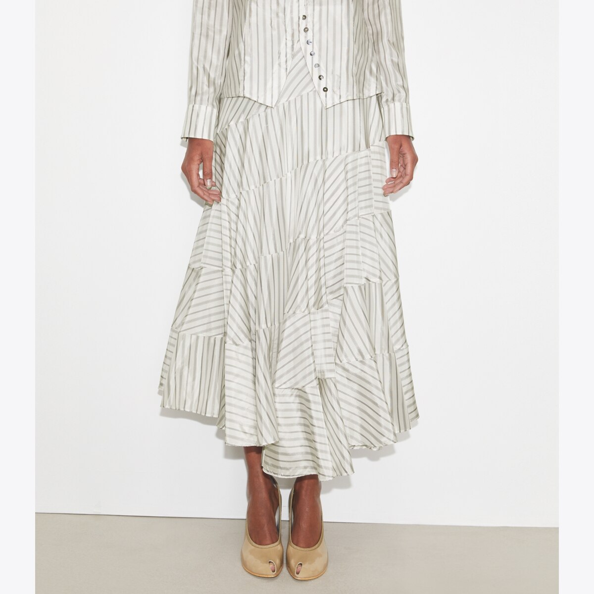 Asymmetrical Viscose Skirt: Women's Designer Bottoms | Tory