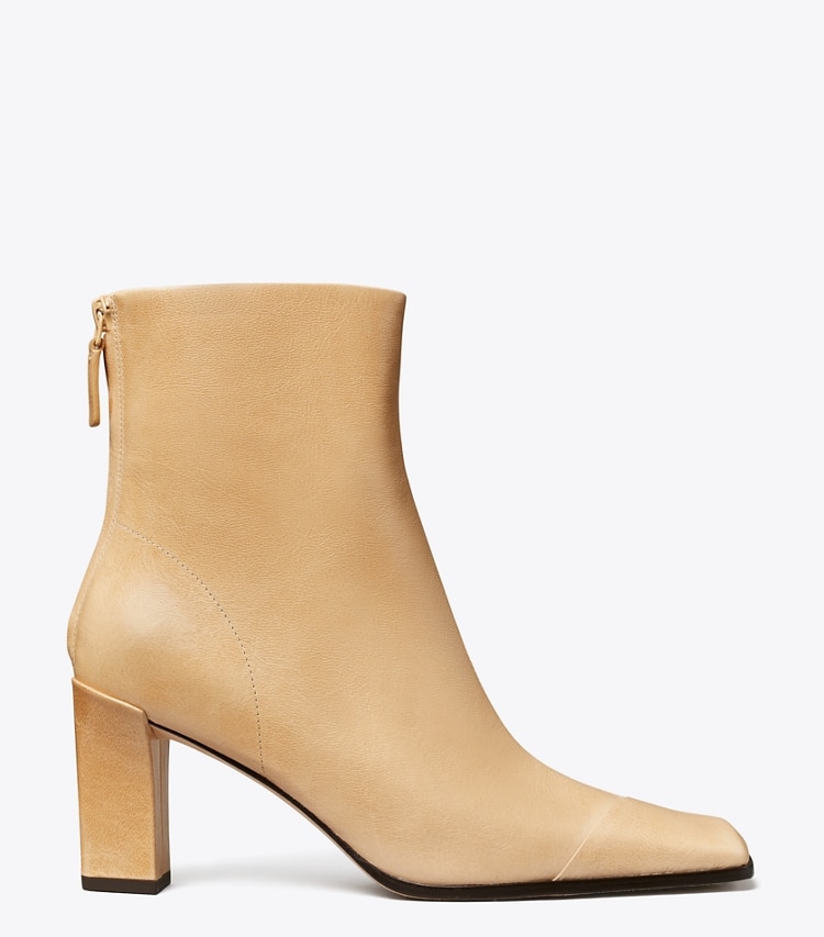 Tory Burch designer stiefeletten Asymmetrische Stiefelette mit Zehenkappe in SAND side
