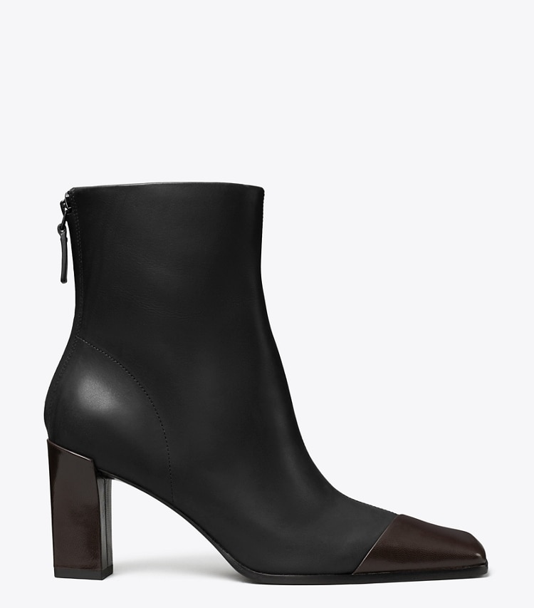Tory Burch designer stiefeletten Asymmetrische Stiefelette mit Zehenkappe in PERFECT BLACK / COCO side