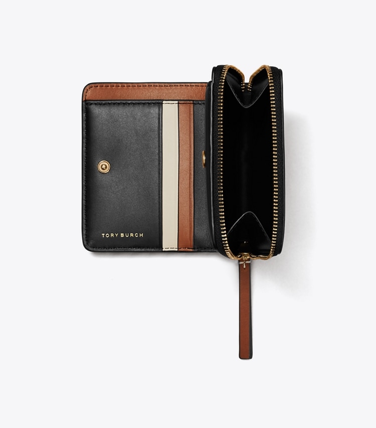 Tory Burch designer geldbörsen Aufklappbare Robinson Geldbörse aus Strukturleder in Black additional