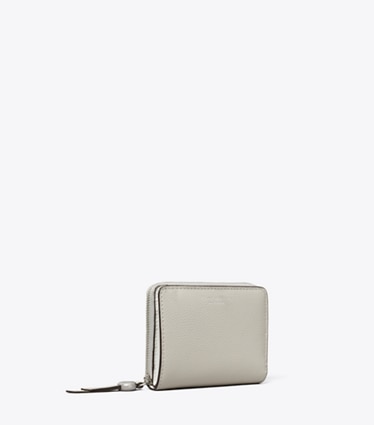 Tory Burch designer geldbörsen Aufklappbare Romy Geldbörse in Ash Cloud angle