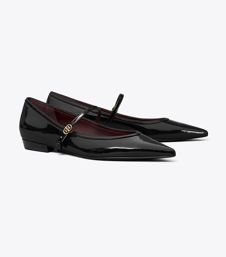 Tory Burch designer mocassins Babies à boucle Double T in PERFECT BLACK angle