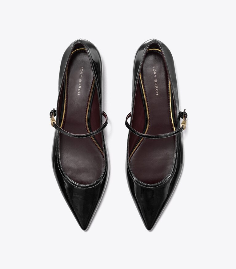 Tory Burch designer mocassins Babies à boucle Double T in PERFECT BLACK angle