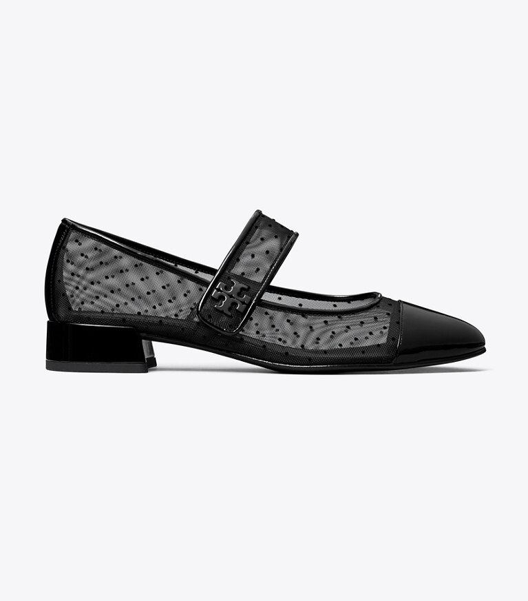 Tory Burch designer mocassins Babies à talon et bout contrasté in NERO / PERFECT BLACK angle