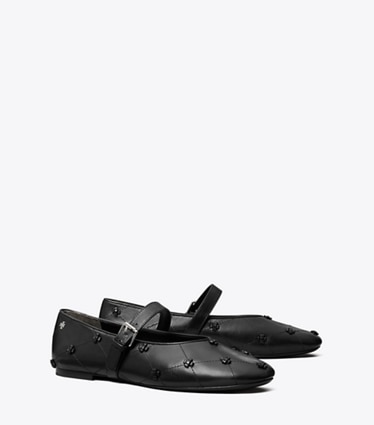 Tory Burch designer mocassins Babies Bunny Knot in BLACK / BLACK angle