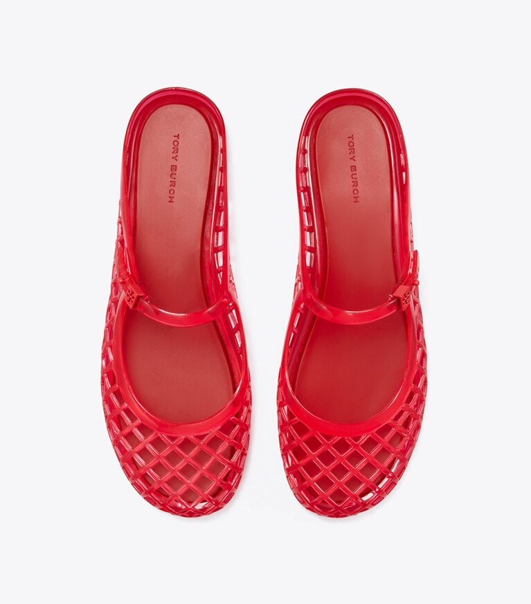 Tory Burch designer sandales Babies Jelly Mellow in RED VOLCANO / RED VOLCANO dessus