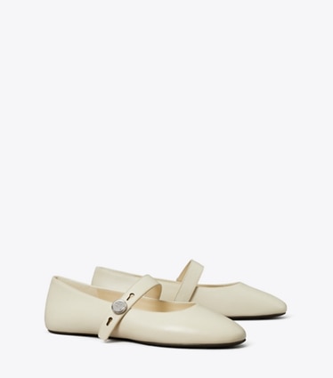 Tory Burch designer mocassins Babies Romy in LIGHT CREAM angle