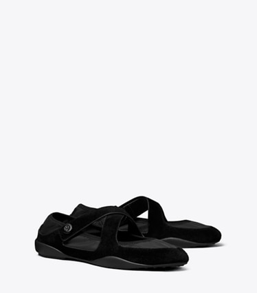 Tory Burch designer mocassins Babies Romy Sport in PERFECT BLACK angle