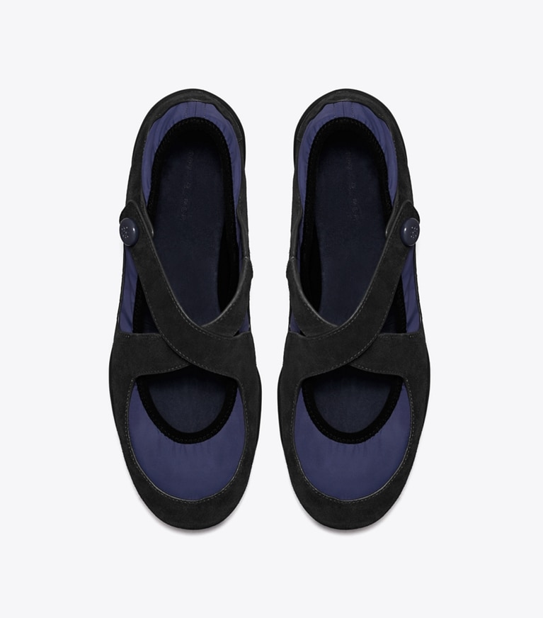 Tory Burch designer mocassins Babies Romy Sport in NEWPORT NAVY / NEWPORT NAVY angle