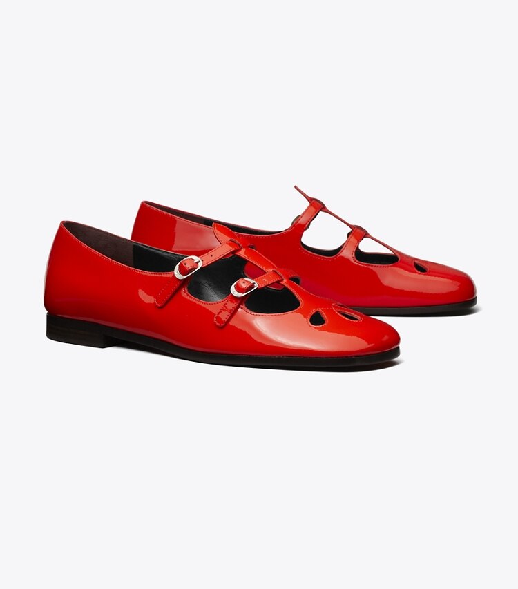Tory Burch designer mocassins Babies Violet in BLAZING RED angle