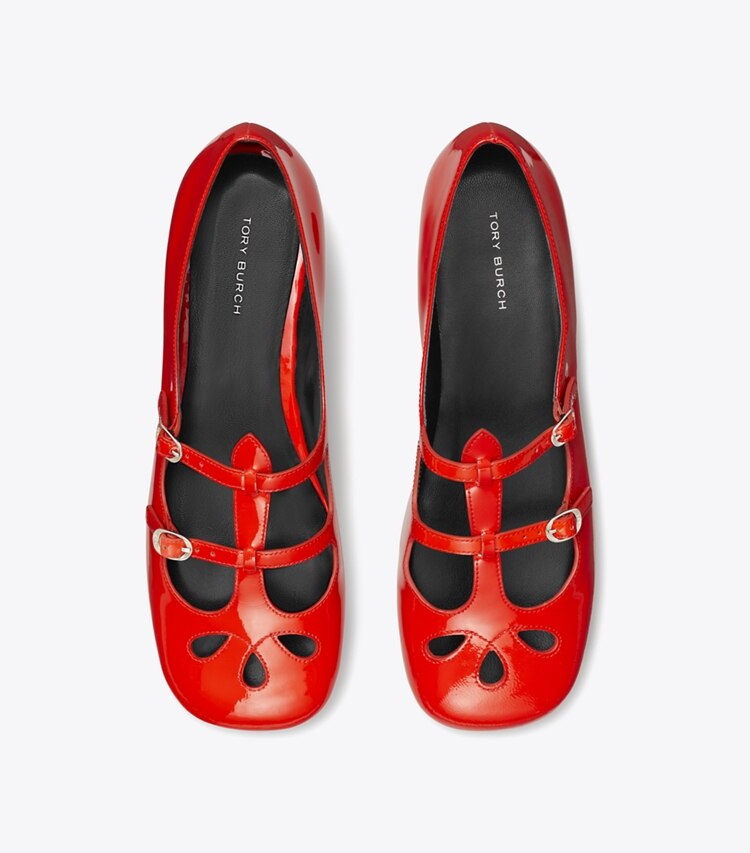Tory Burch designer mocassins Babies Violet in BLAZING RED dessus