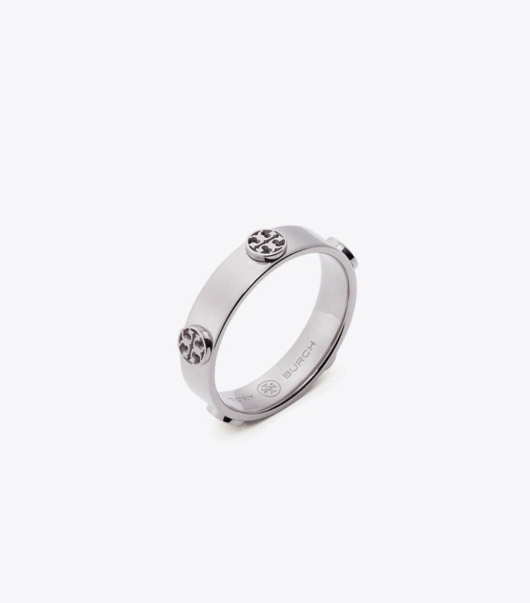 Tory Burch designer bagues Bague Icon dans Tory Silver angle