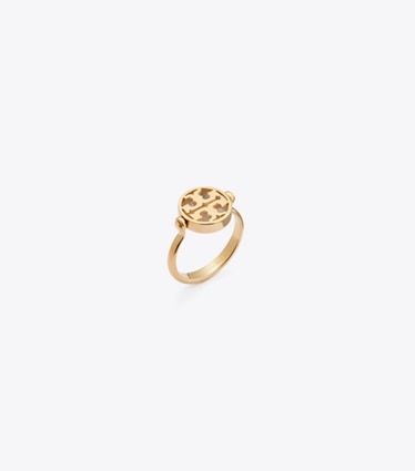Tory Burch designer bagues Bague Icon en nacre dans Tory Gold / Mother of Pearl angle