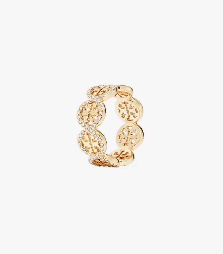 Tory Burch designer bagues Bague Miller Pavé dans Tory Gold/Crystal angle