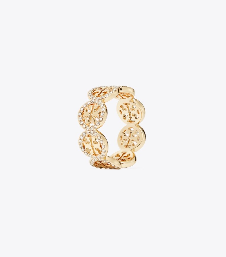 Tory Burch designer bagues Bague Miller Pavé dans Tory Gold/Crystal angle