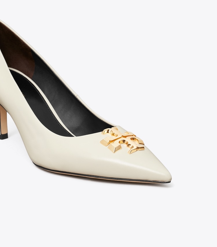 Tory Burch diseñador tacones Bailarinas Eleanor en LIGHT CREAM detalle