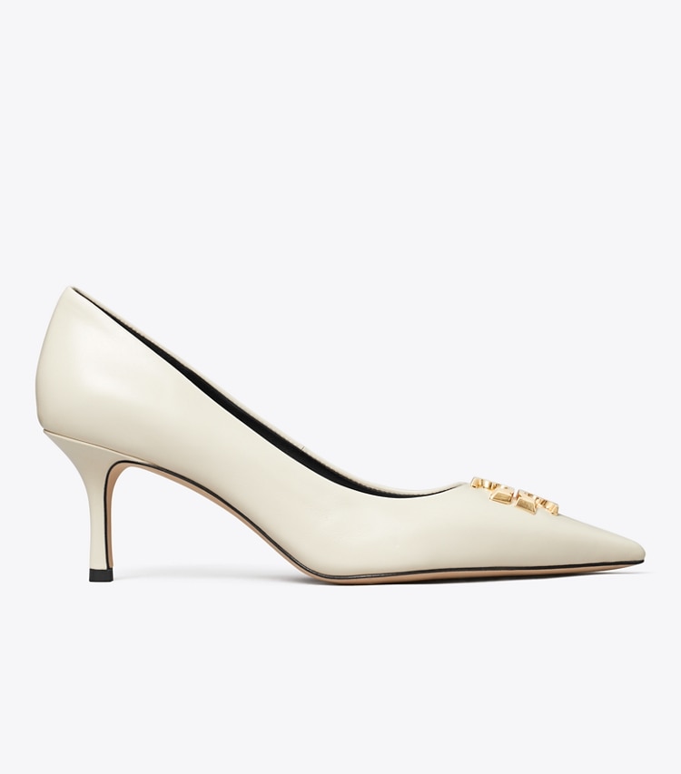 Tory Burch diseñador tacones Bailarinas Eleanor en LIGHT CREAM lateral