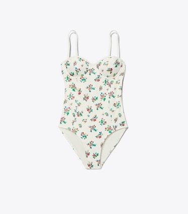 Tory Burch designer badeanzüge Balconette-Badeanzug in Multi Ditsy Floral front